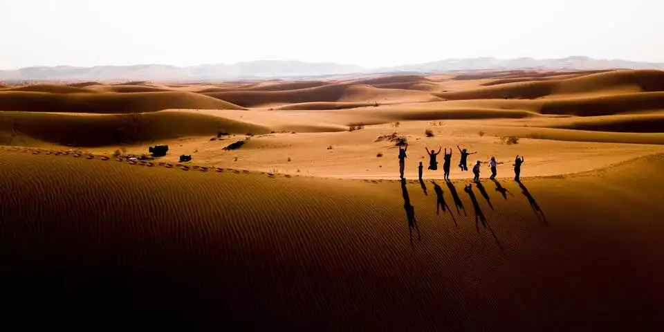 joyous people in a desert joyous people in a desert